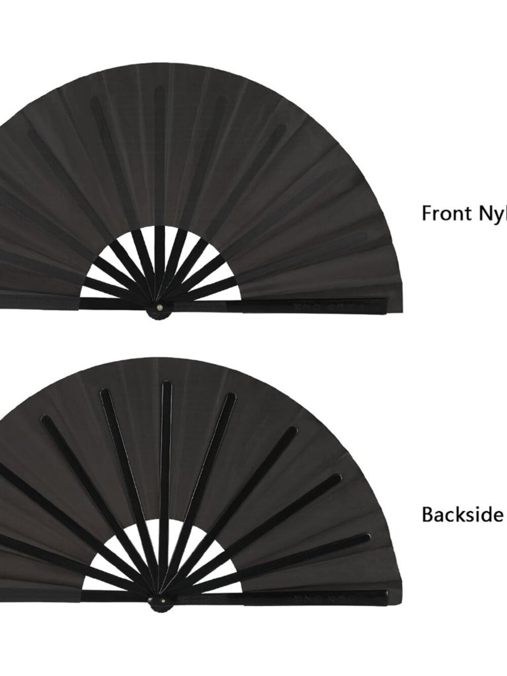 2 Pack Foldable Fans for Rave Dancing,Black,Simple Pattern - Picture 7 of 7